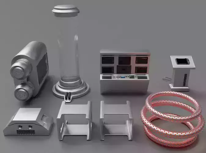 sci-fi kitbash set 1 3d model 