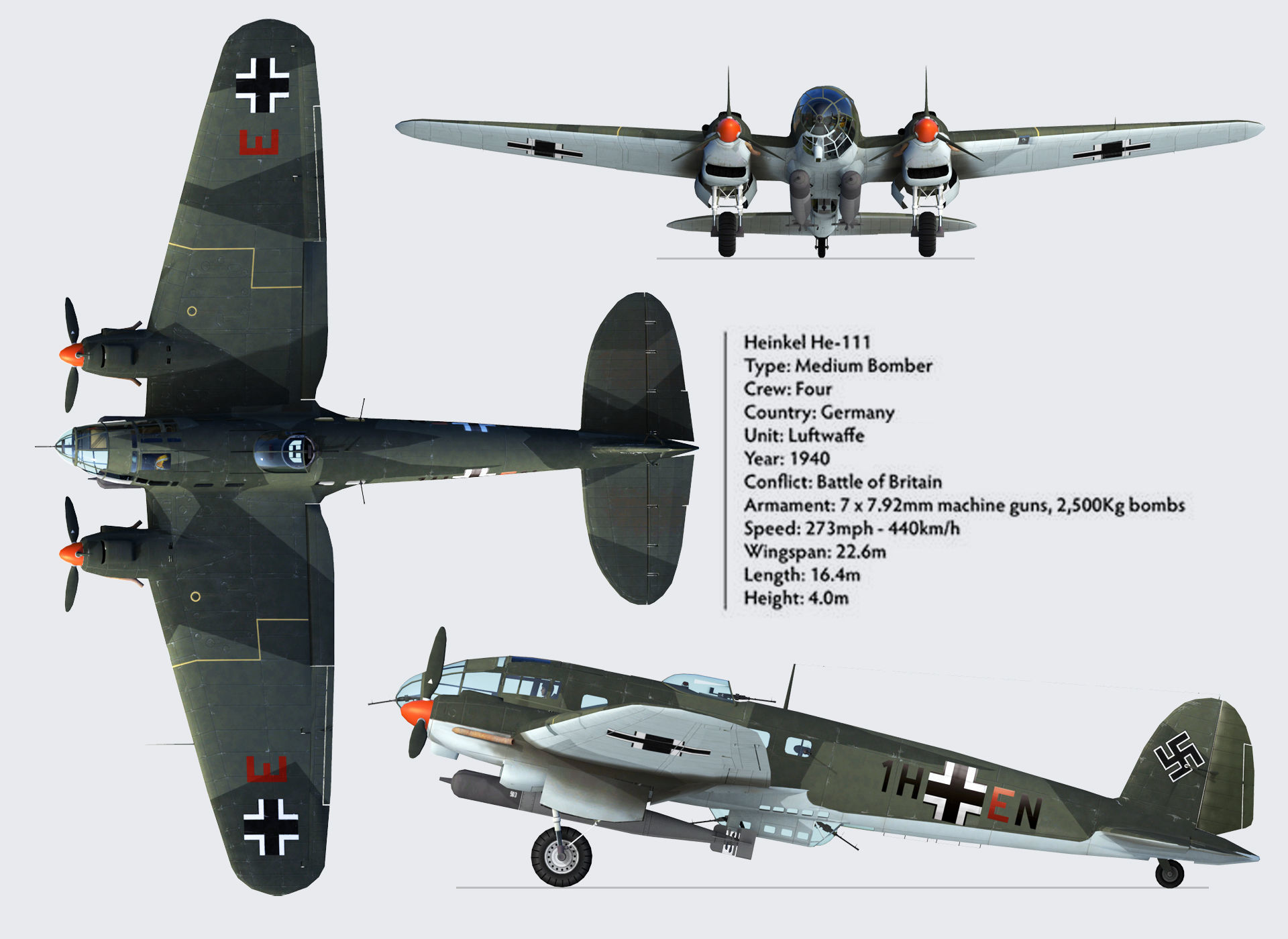 Heinkel He-111 3D model_6