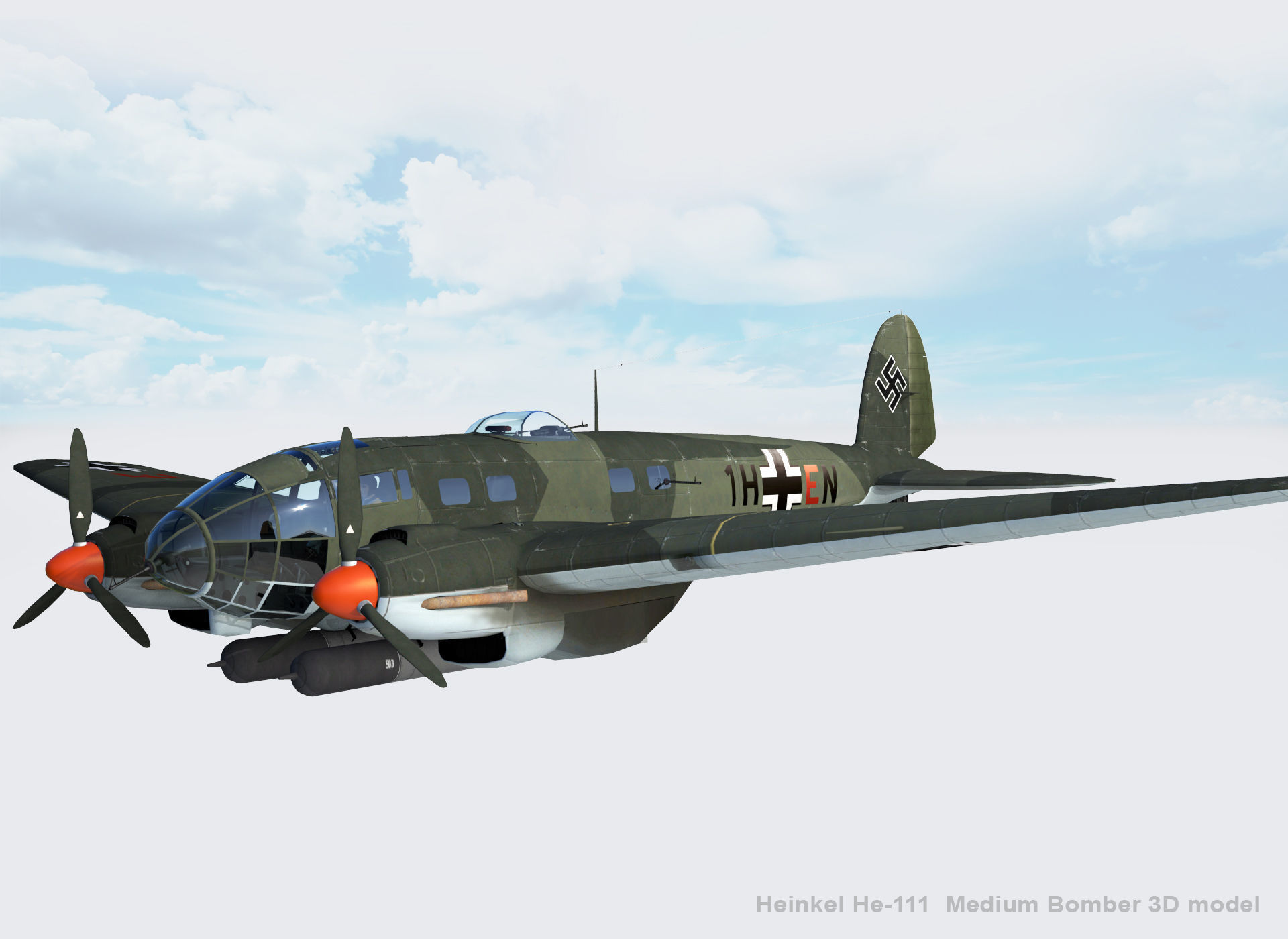 Heinkel He-111 3D model_9