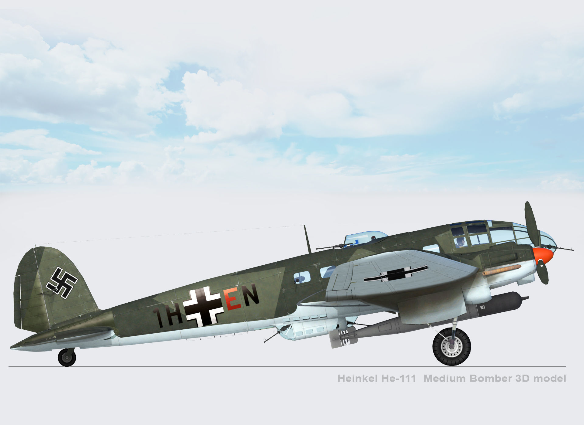 Heinkel He-111 3D model_8