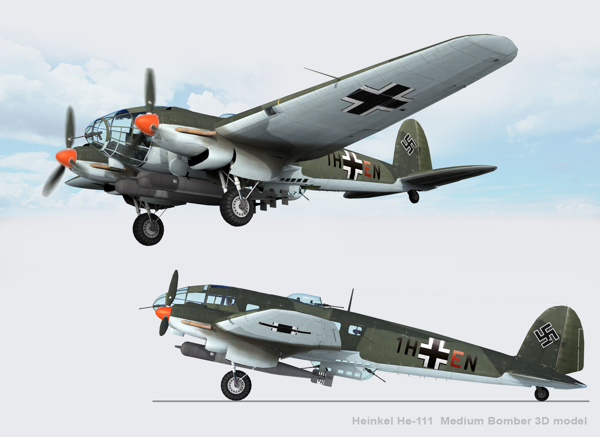 Heinkel He-111 3D model_1
