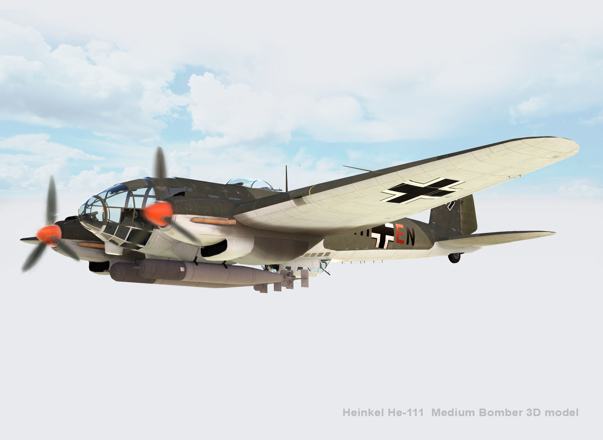 Heinkel He-111 3D model_12