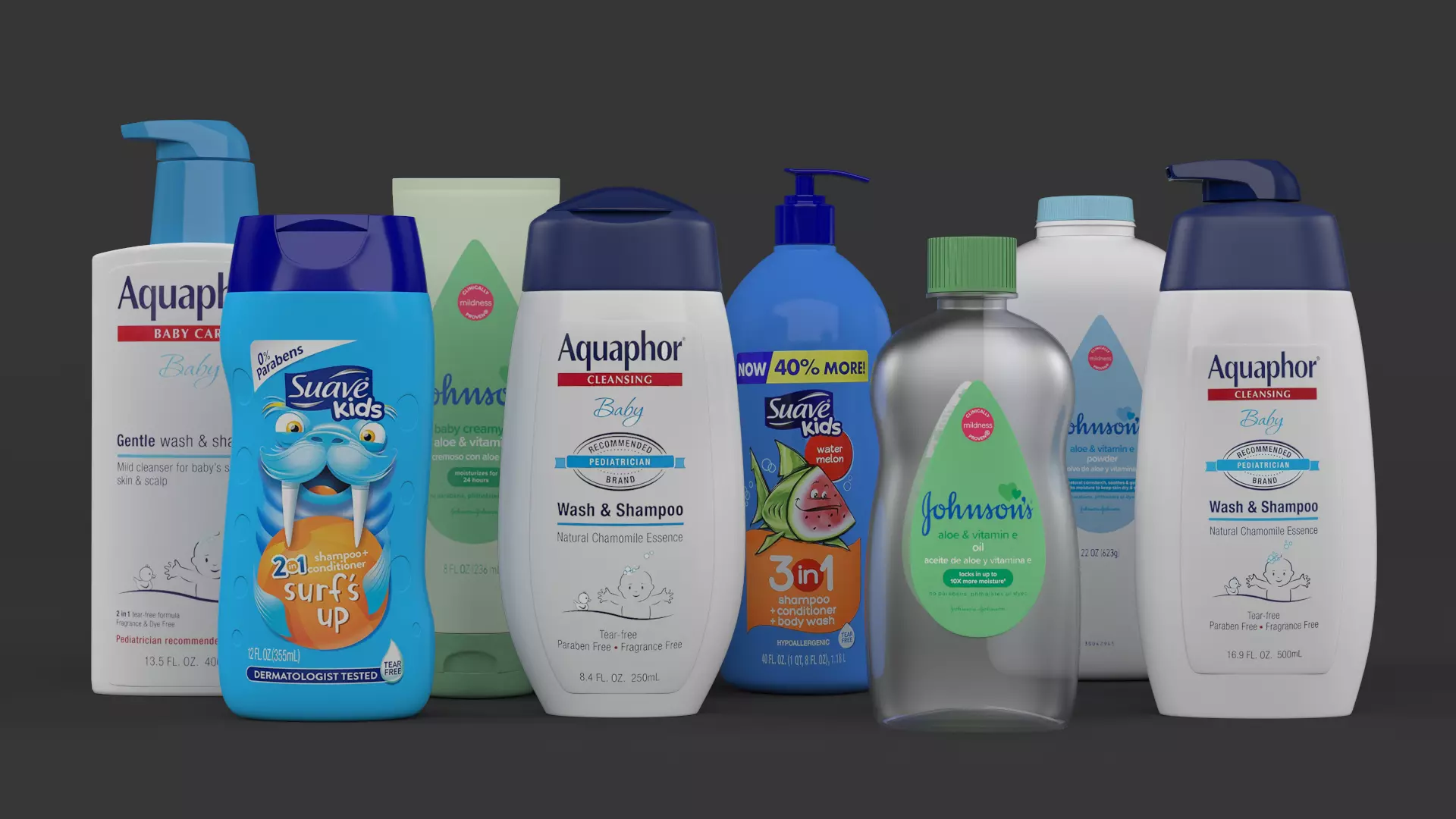 Baby Shampoo Collections 3D model