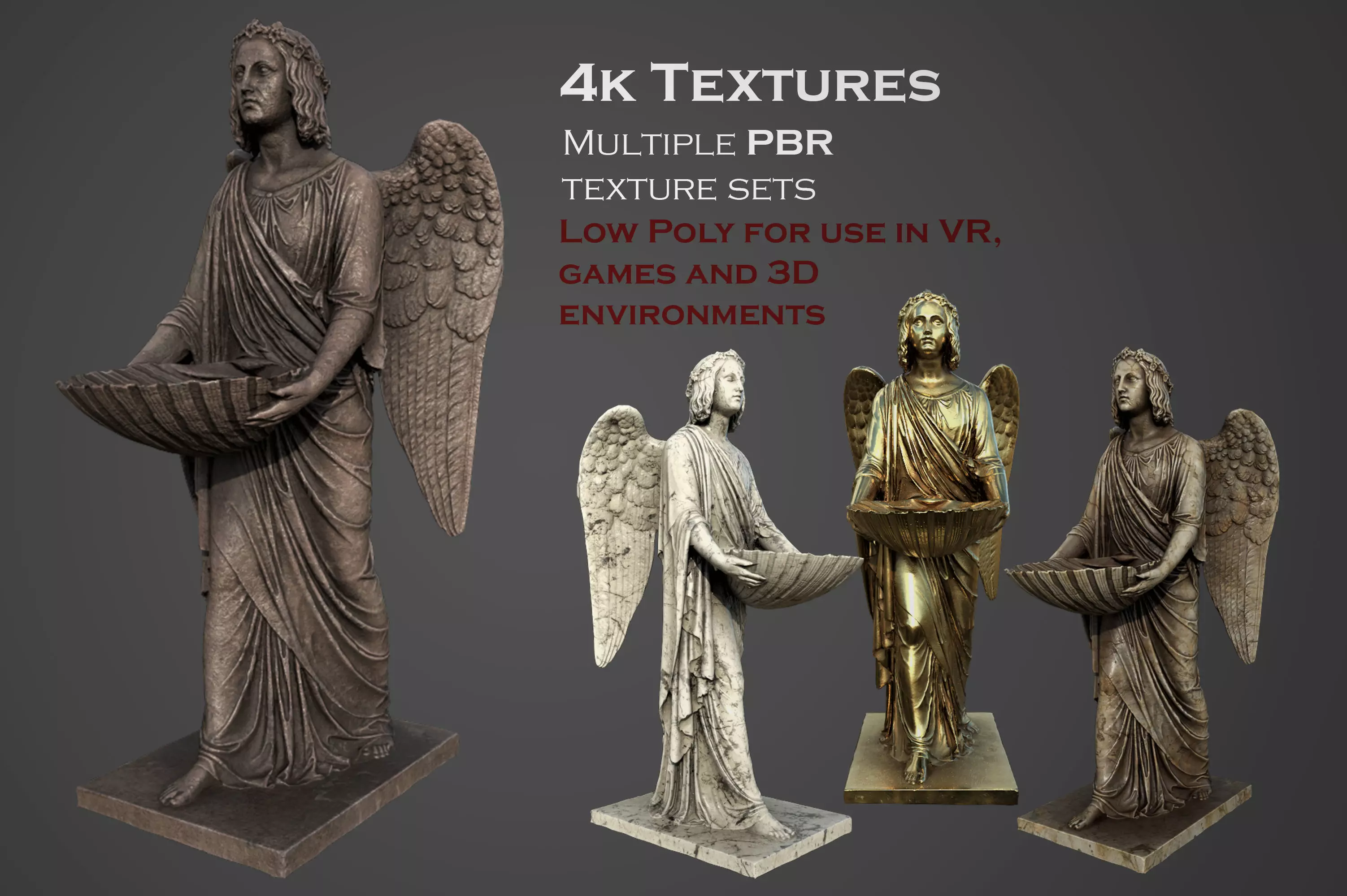 Baptismal Angel Low-poly 3D model