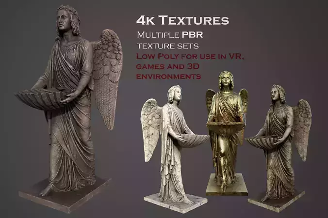Baptismal Angel Low-poly 3D model