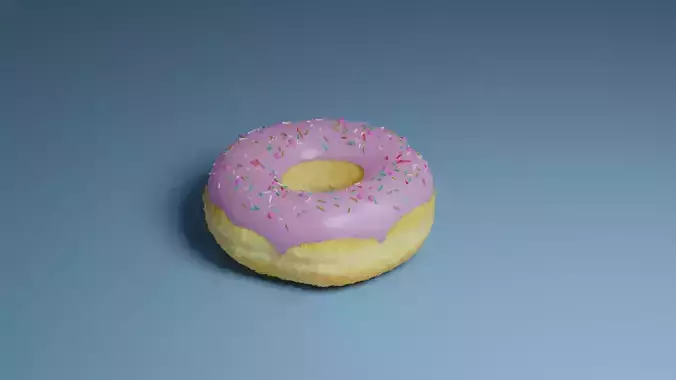 Detailed donut with icing