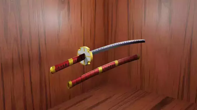 One Piece - Zoro Sword - Sandai Kitetsu Low-poly 3D model