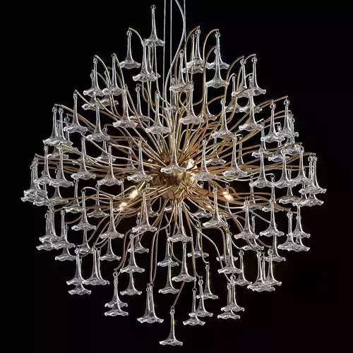 ROMINA chandelier made of glass and gold