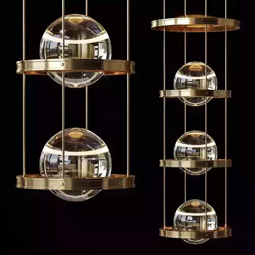 Miessa Grand Vertical Chandelier with  for High-Ceiling Space