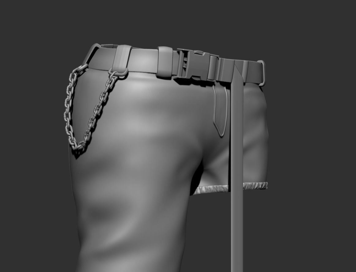 Female Combats Pants 3D model_3