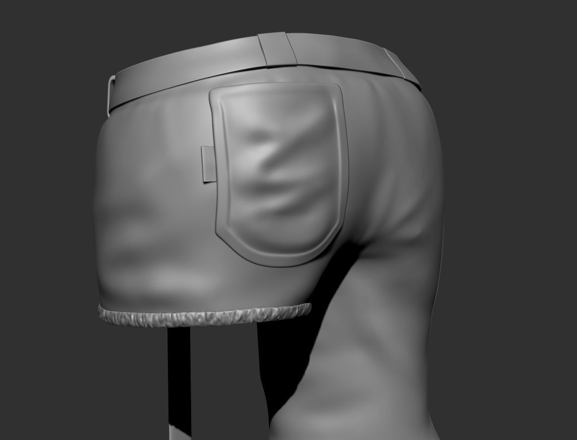Female Combats Pants 3D model_4