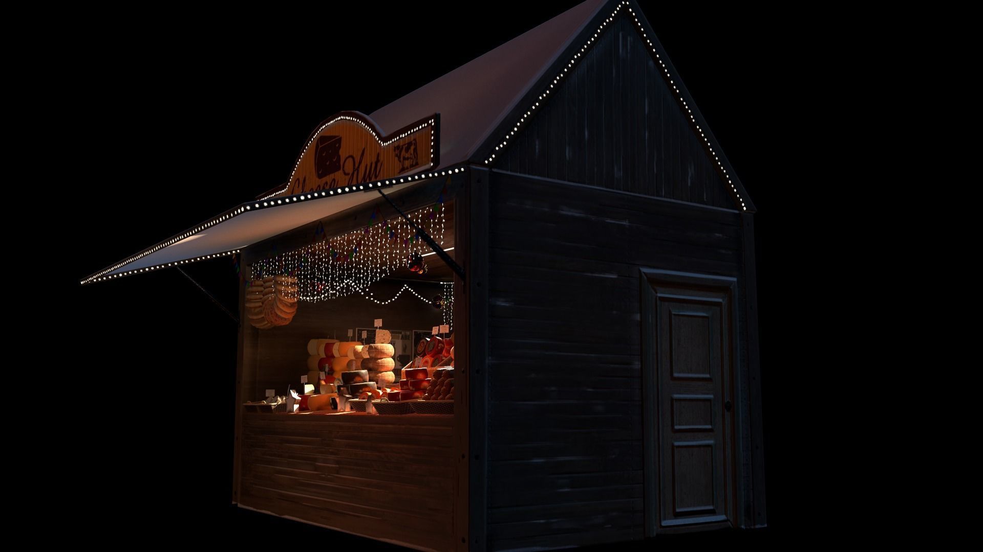 Christmas Mini Market Low-poly 3D model_40