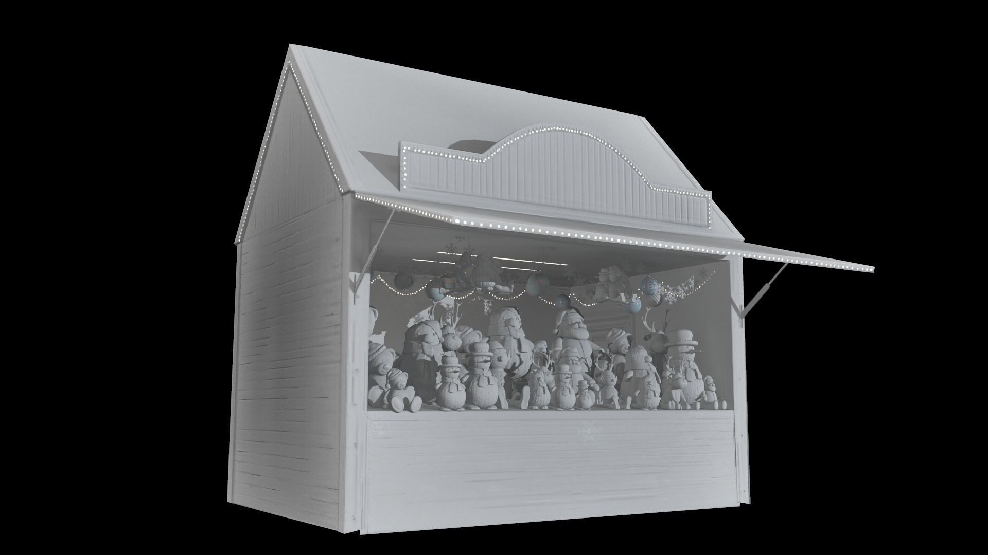 Christmas Mini Market Low-poly 3D model_82