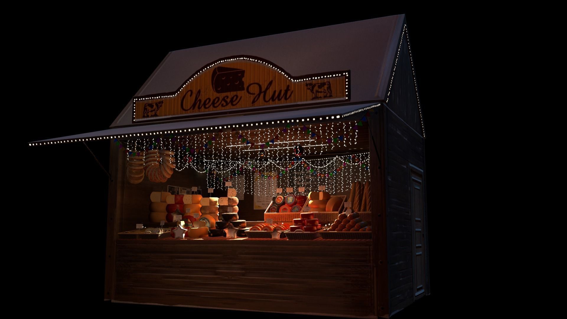 Christmas Mini Market Low-poly 3D model_39