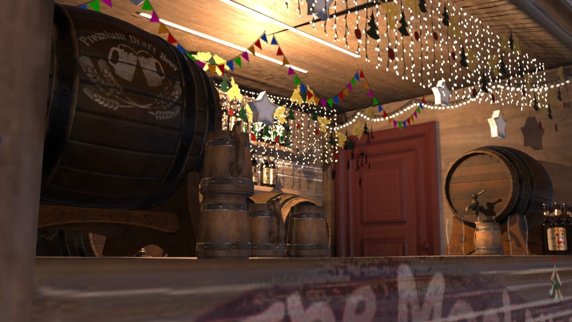 Christmas Mini Market Low-poly 3D model_74