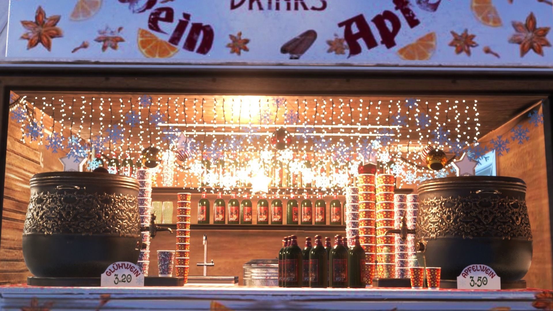 Christmas Mini Market Low-poly 3D model_8