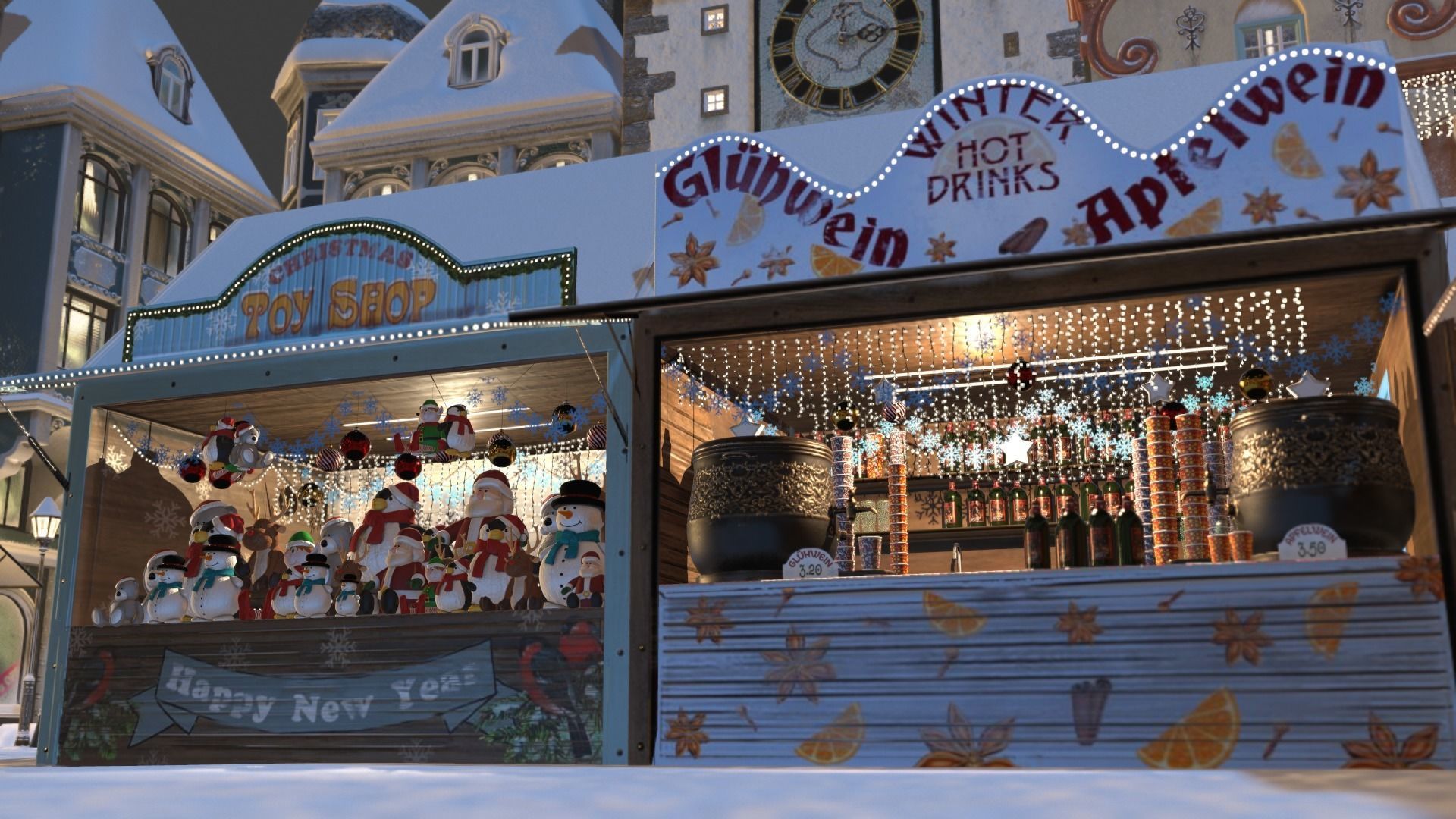 Christmas Mini Market Low-poly 3D model_79