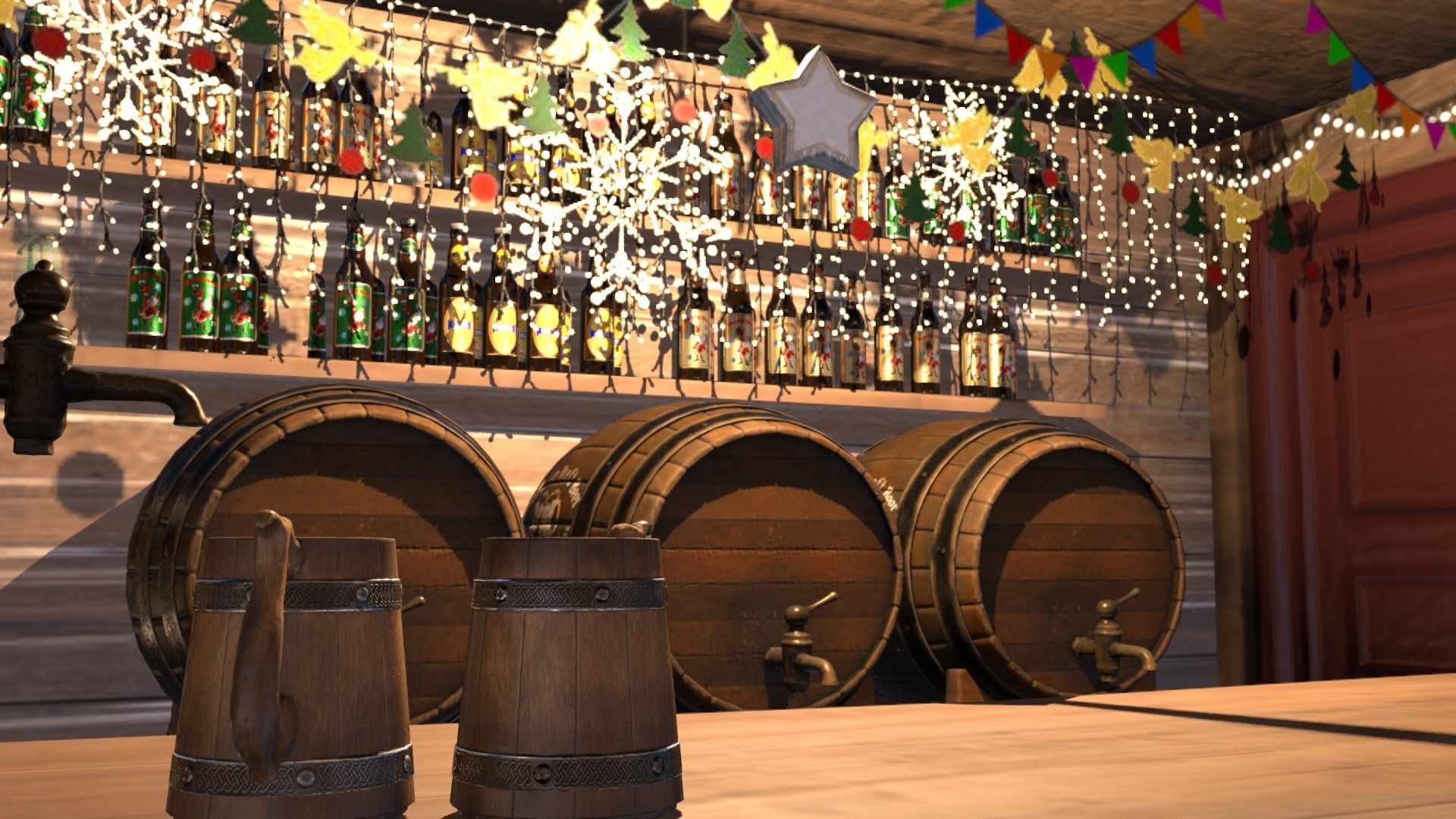 Christmas Mini Market Low-poly 3D model_76