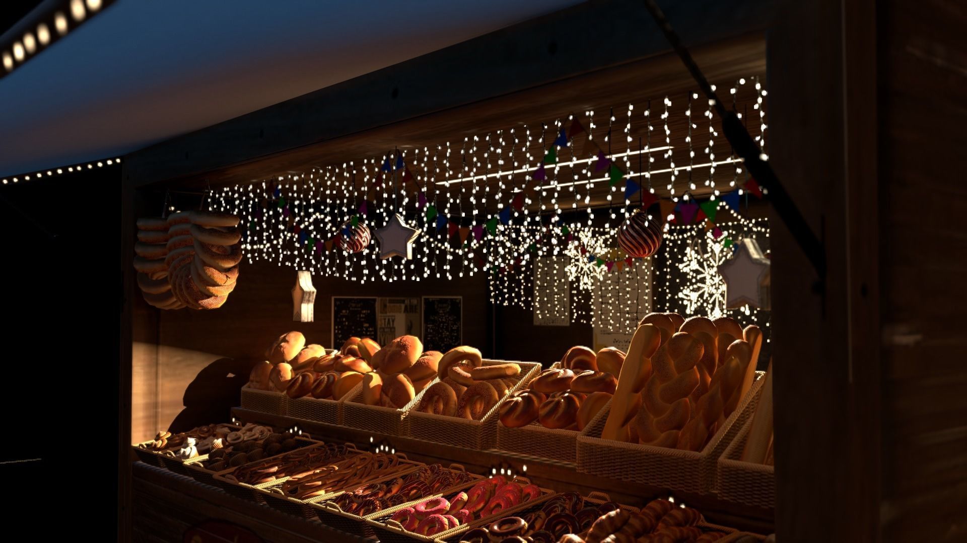 Christmas Mini Market Low-poly 3D model_16