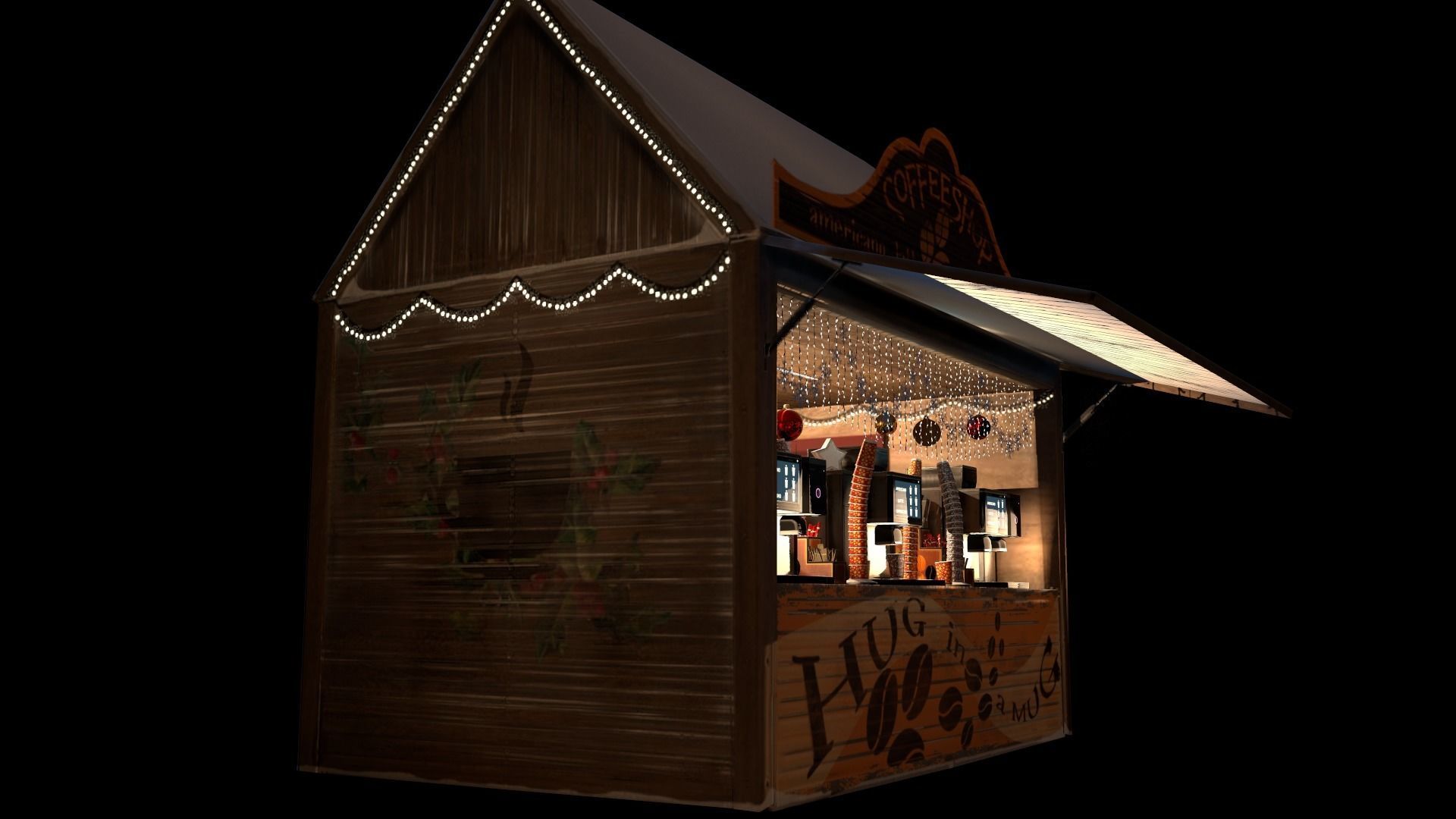 Christmas Mini Market Low-poly 3D model_20