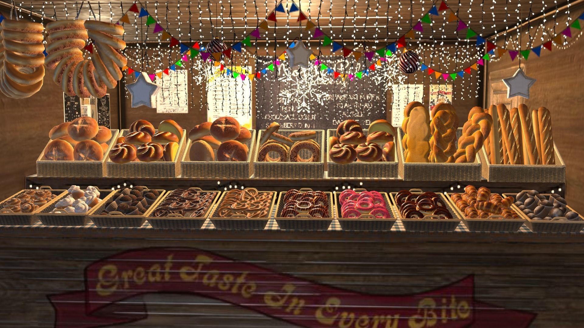 Christmas Mini Market Low-poly 3D model_42