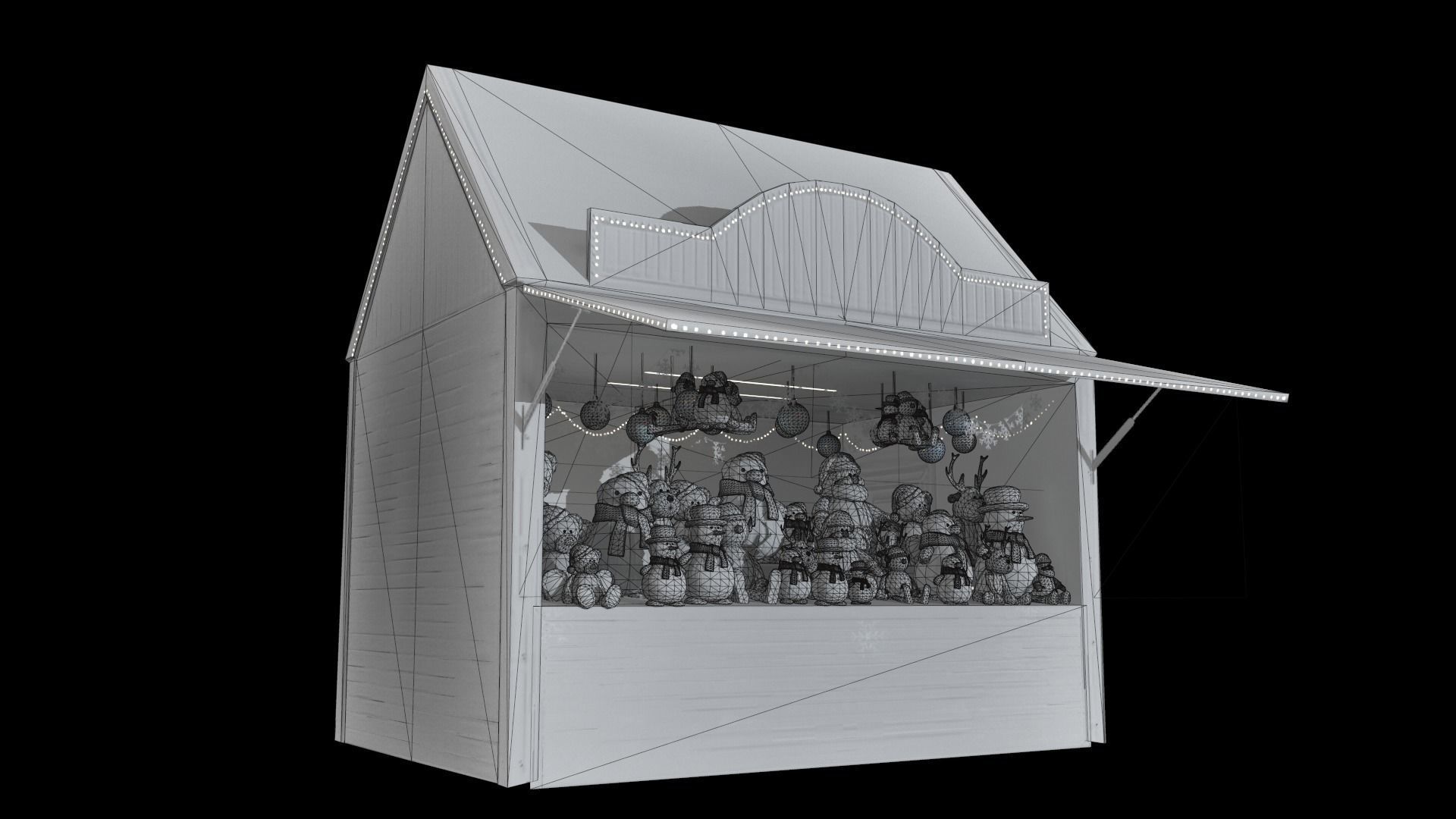Christmas Mini Market Low-poly 3D model_83