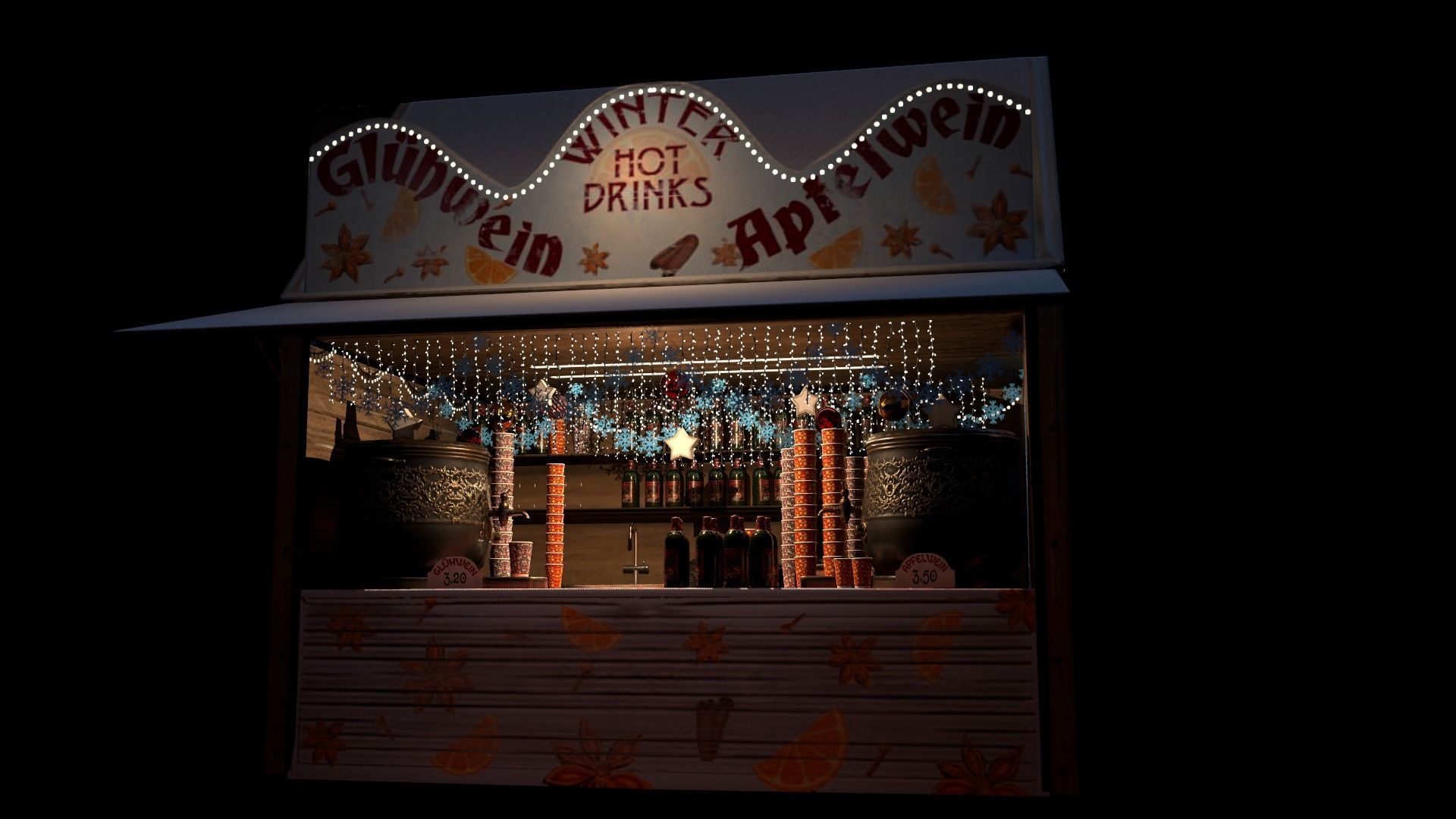 Christmas Mini Market Low-poly 3D model_58