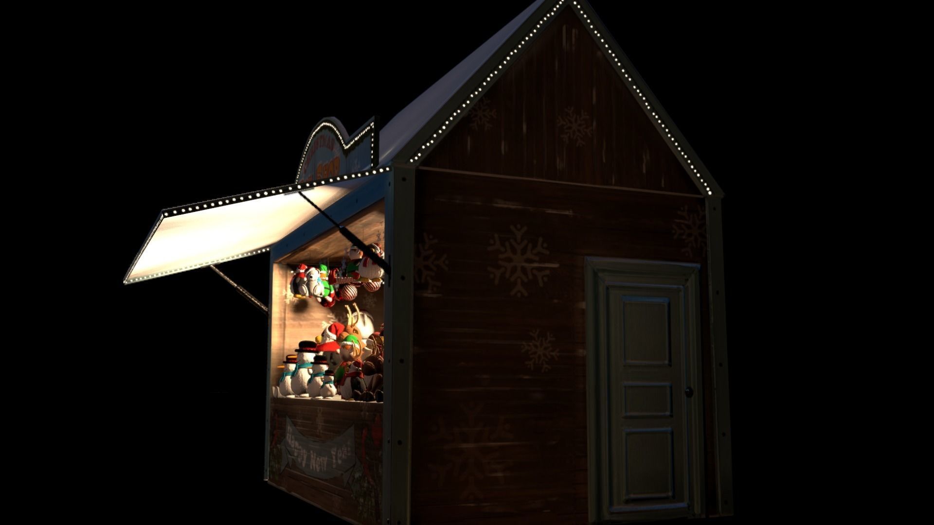 Christmas Mini Market Low-poly 3D model_30