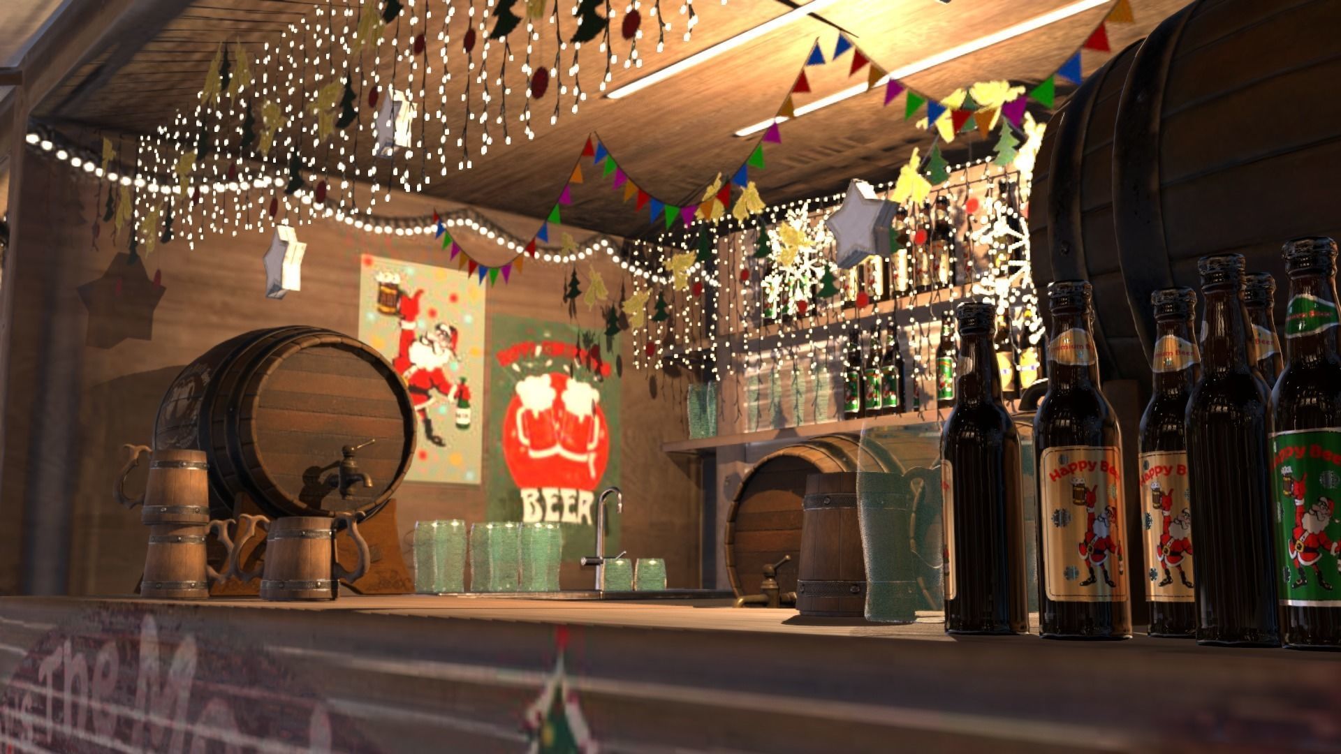 Christmas Mini Market Low-poly 3D model_77