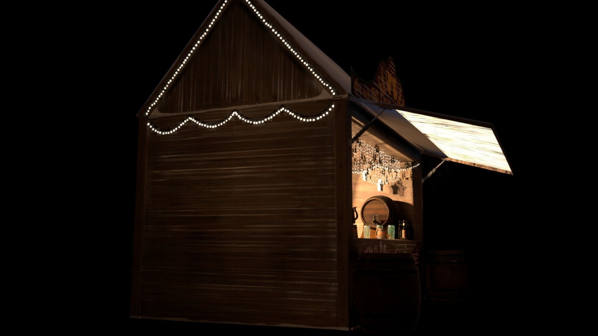 Christmas Mini Market Low-poly 3D model_50