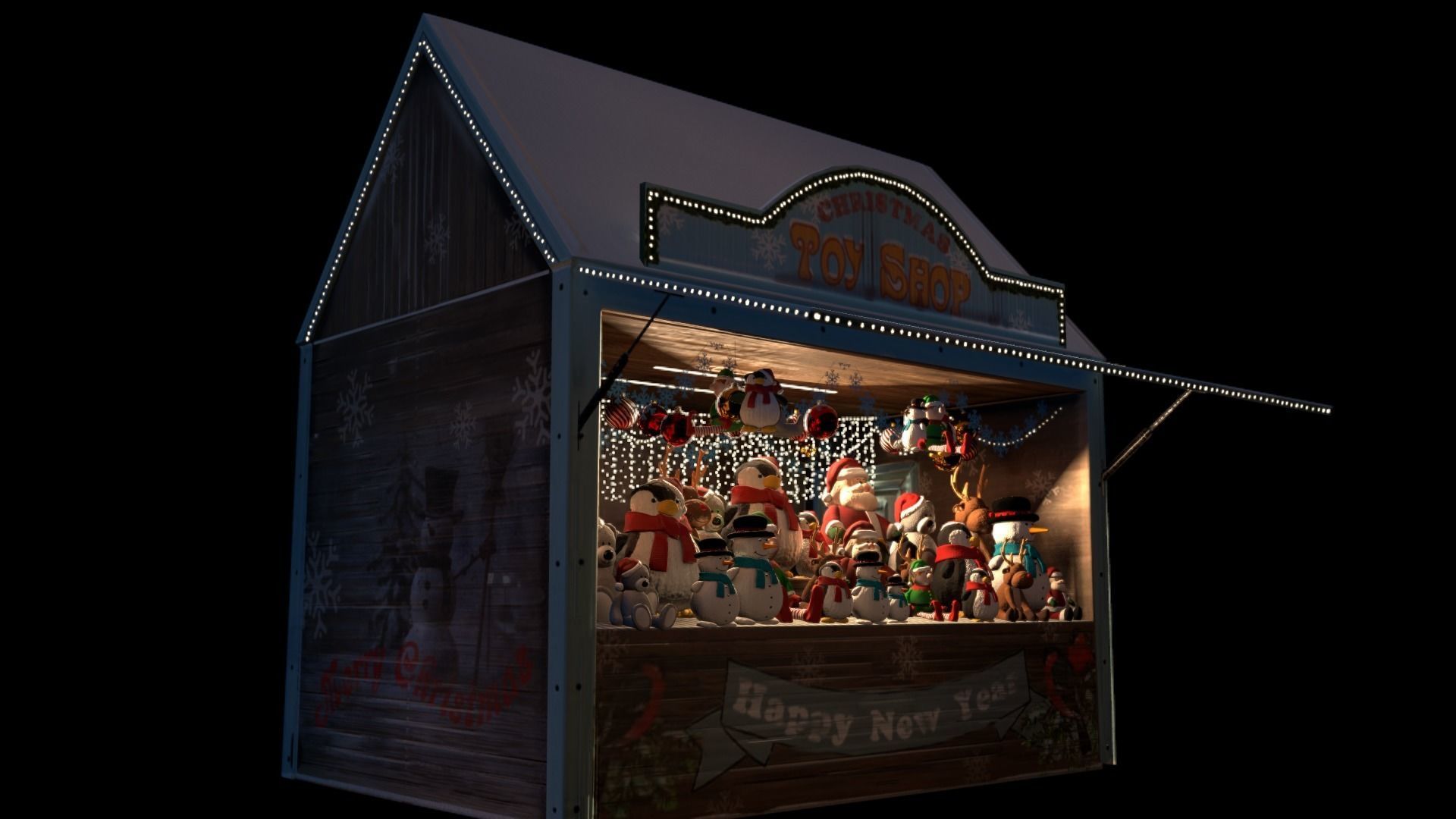 Christmas Mini Market Low-poly 3D model_26