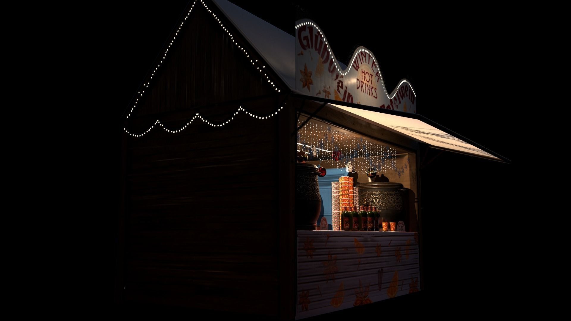 Christmas Mini Market Low-poly 3D model_56
