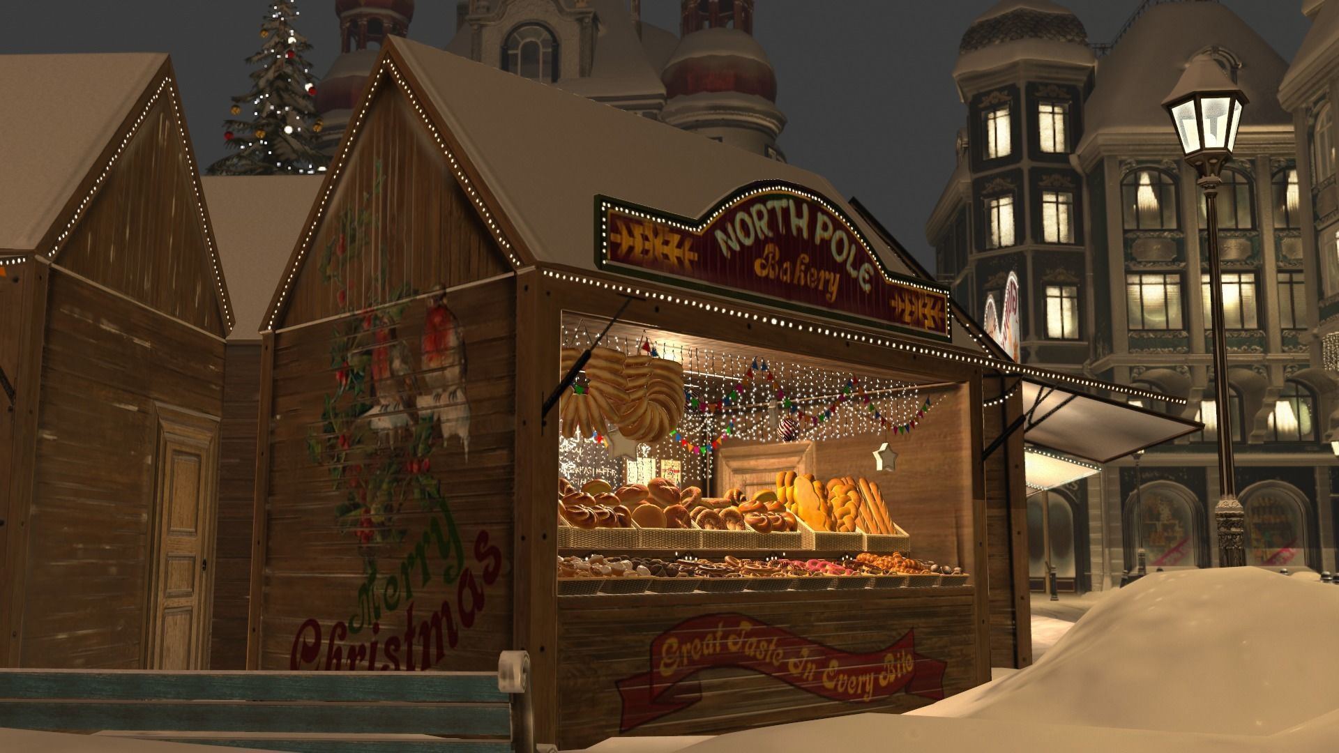 Christmas Mini Market Low-poly 3D model_49