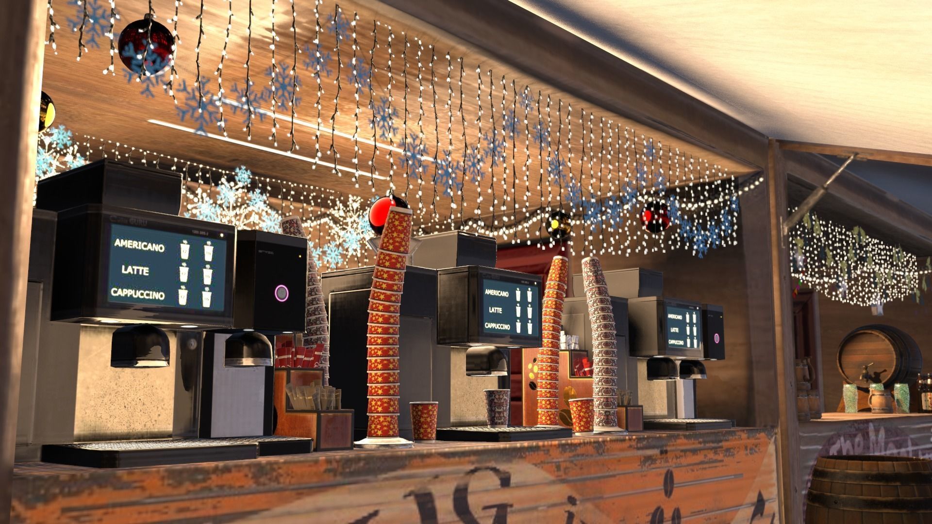 Christmas Mini Market Low-poly 3D model_67