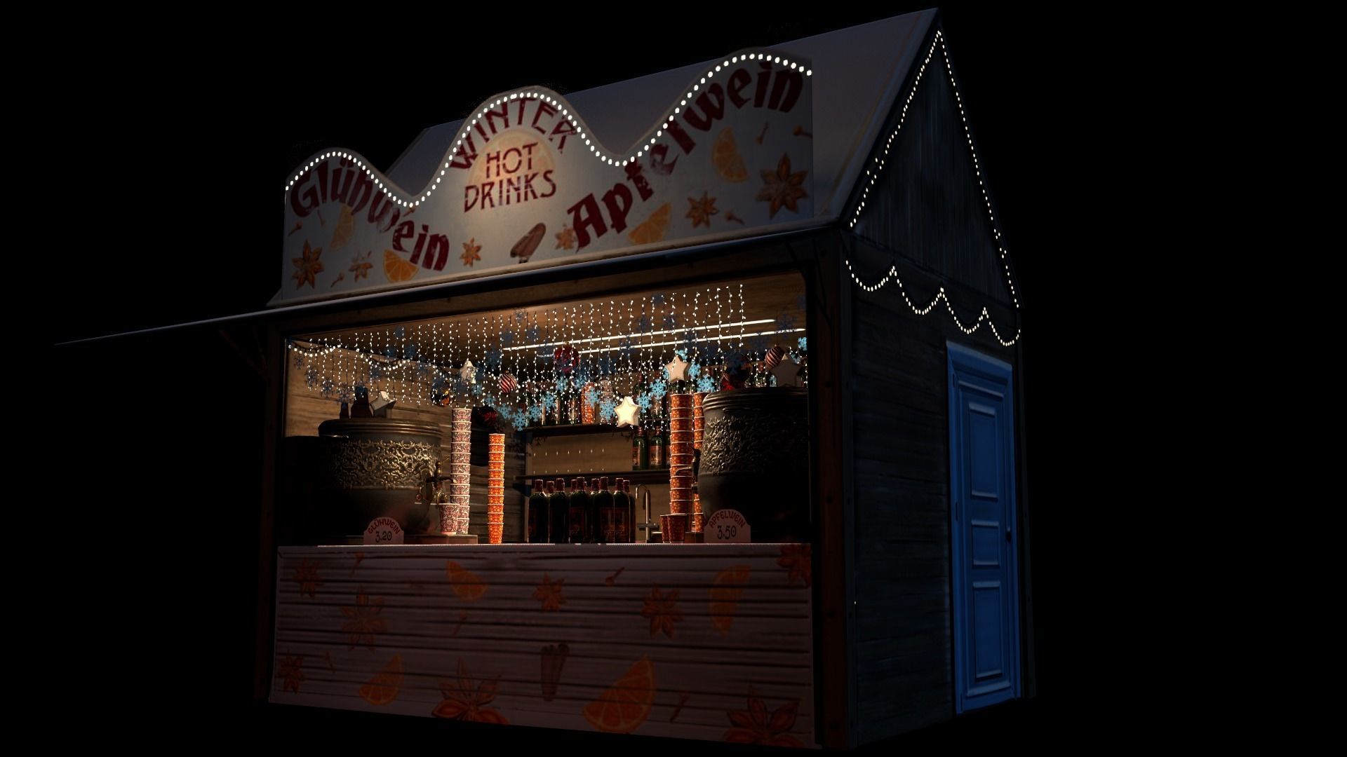 Christmas Mini Market Low-poly 3D model_59