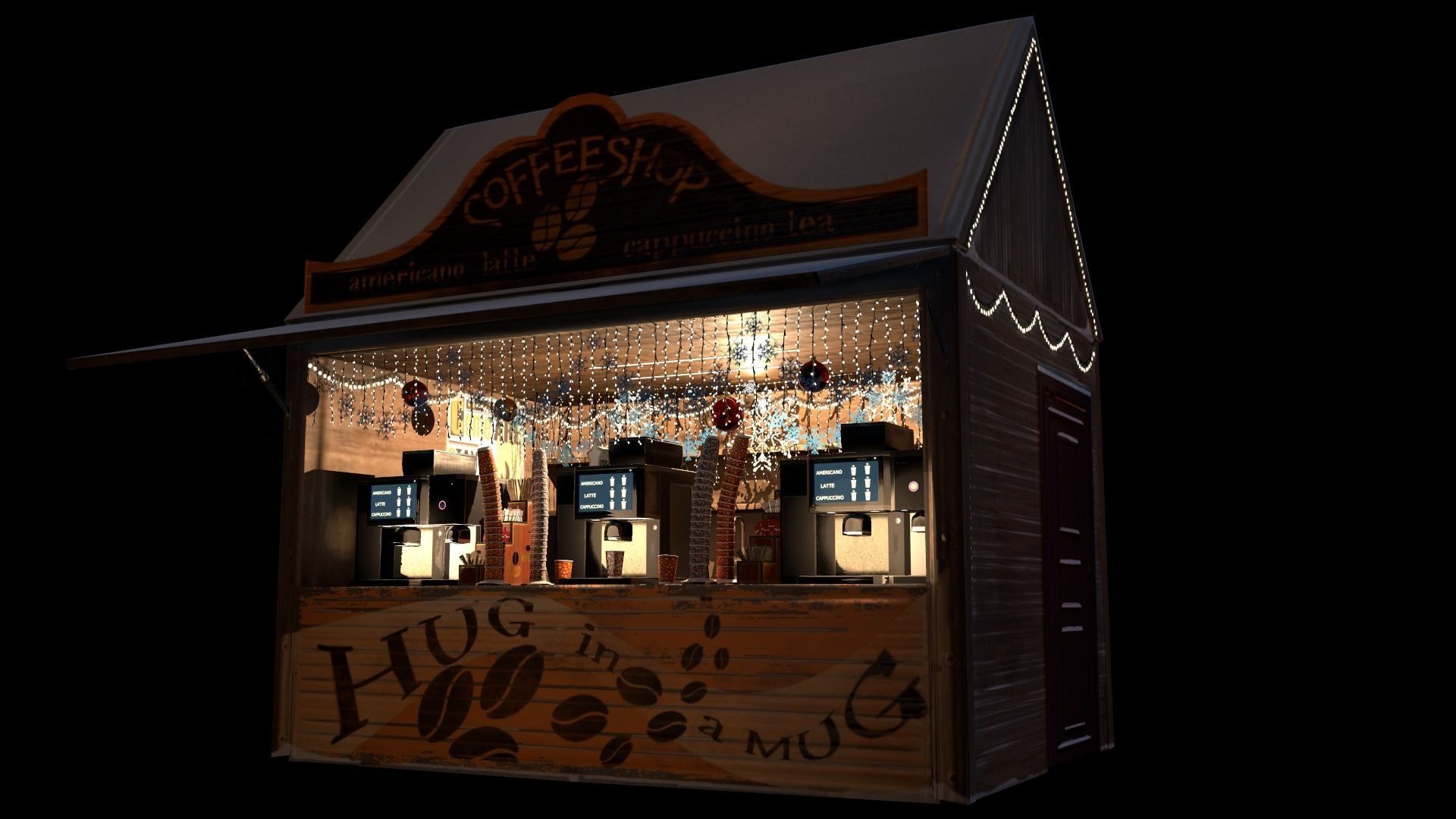 Christmas Mini Market Low-poly 3D model_23