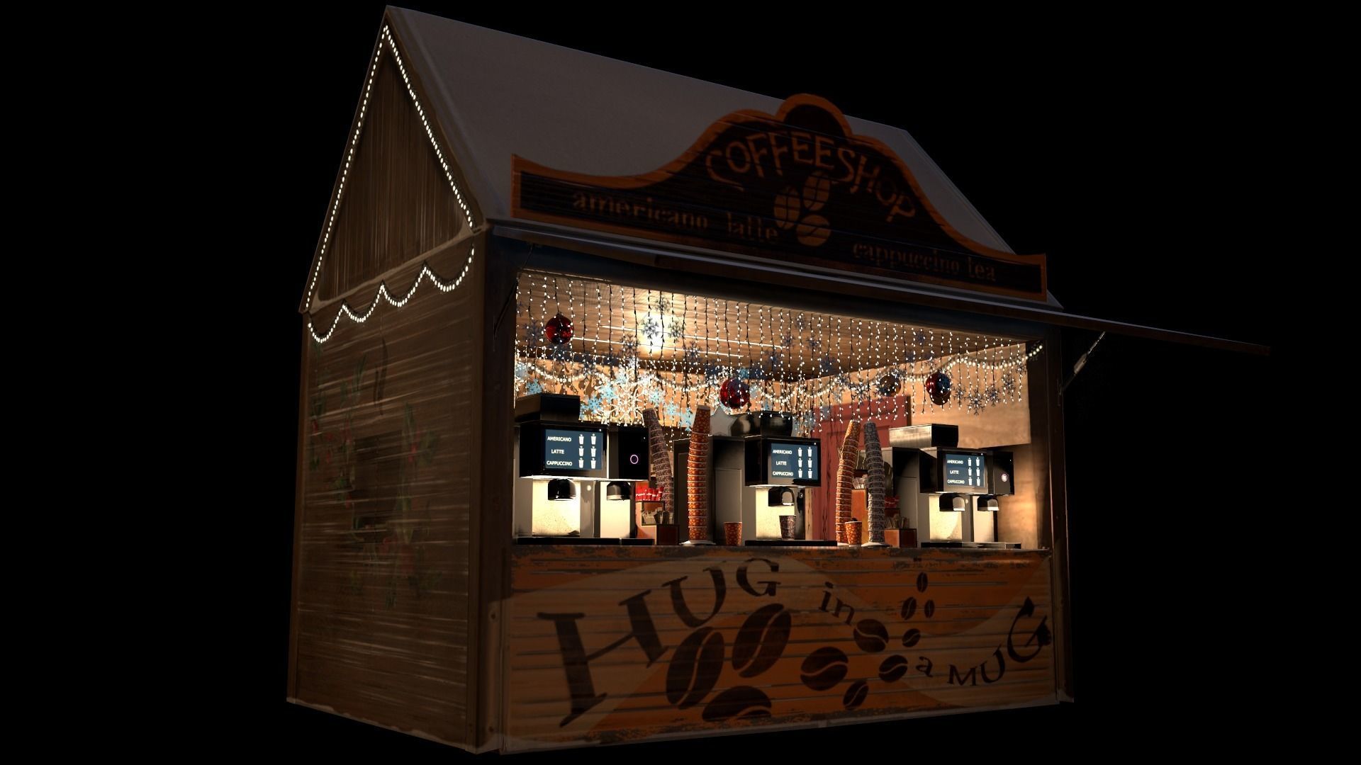 Christmas Mini Market Low-poly 3D model_21