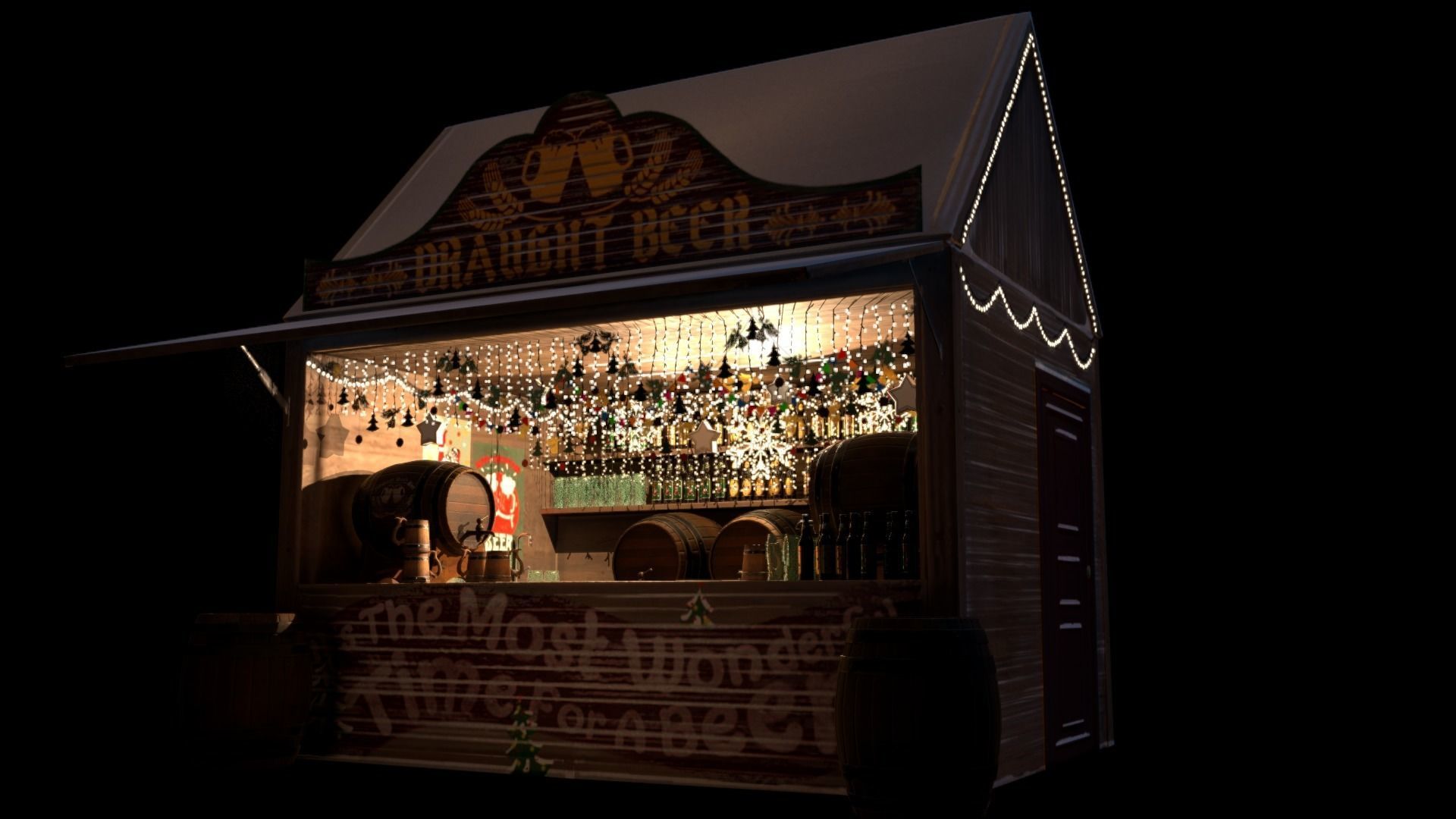 Christmas Mini Market Low-poly 3D model_52