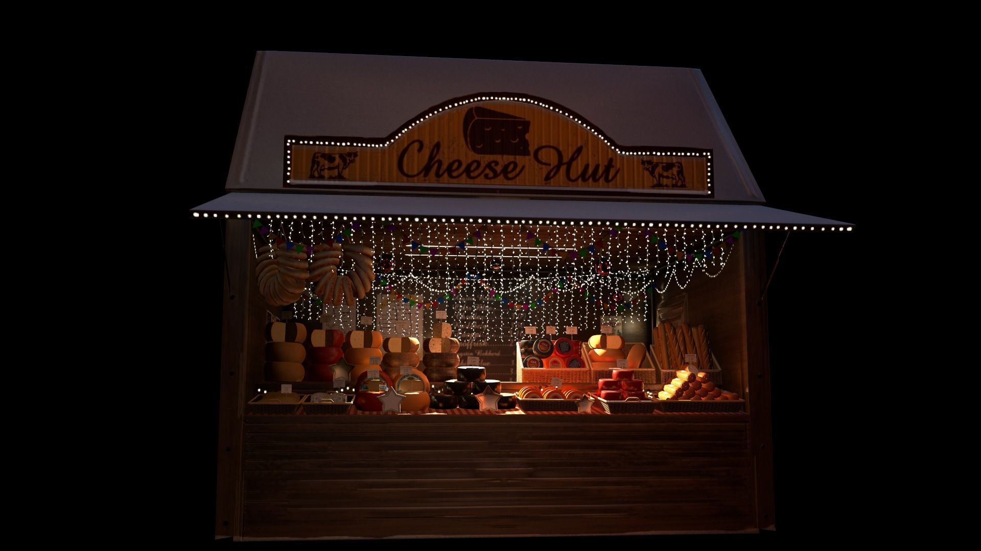 Christmas Mini Market Low-poly 3D model_38