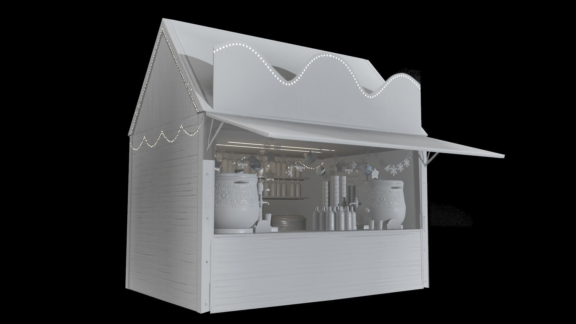 Christmas Mini Market Low-poly 3D model_90