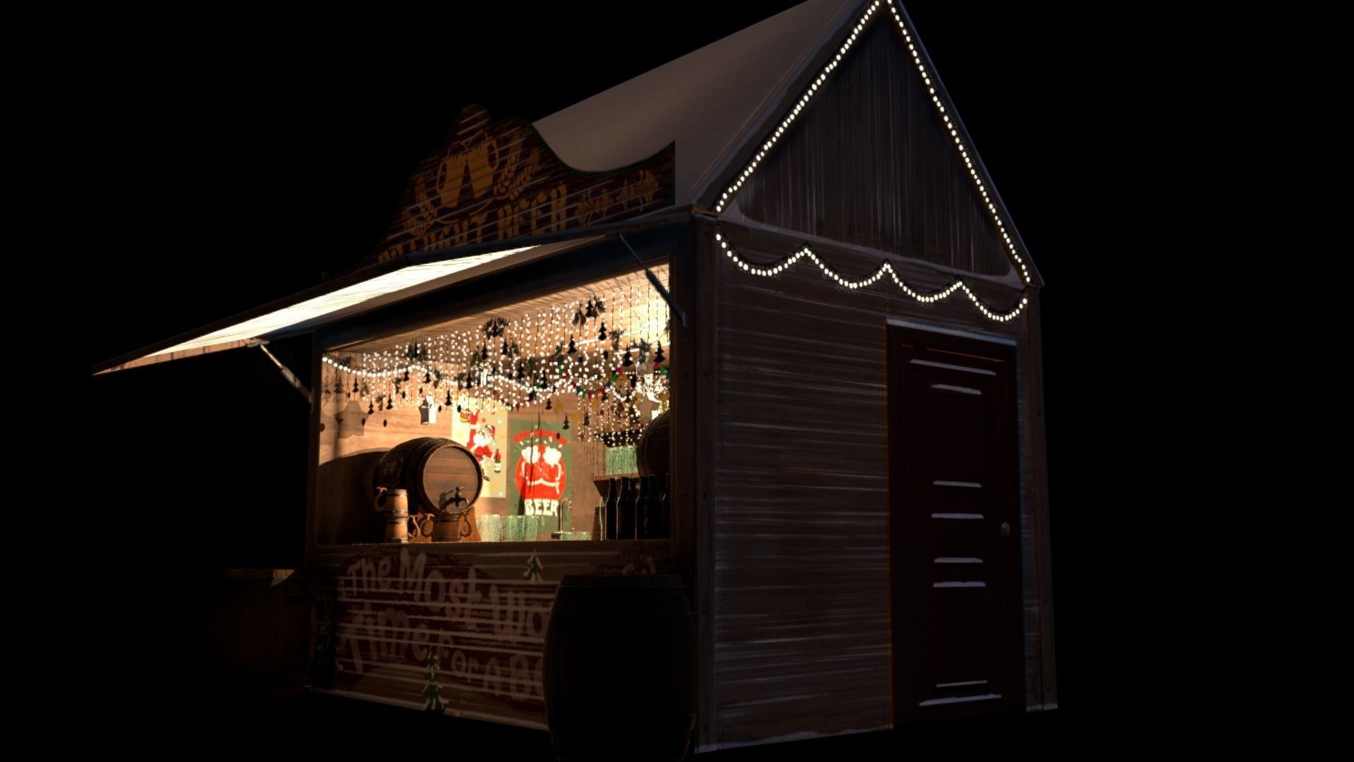 Christmas Mini Market Low-poly 3D model_54