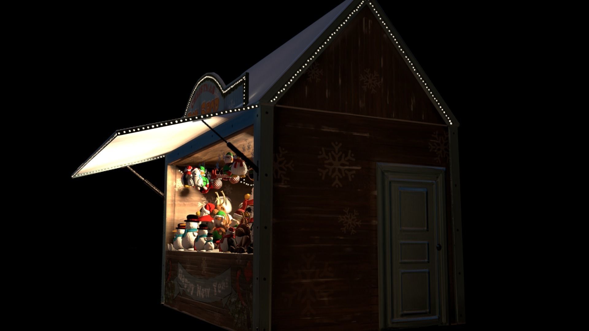 Christmas Mini Market Low-poly 3D model_29