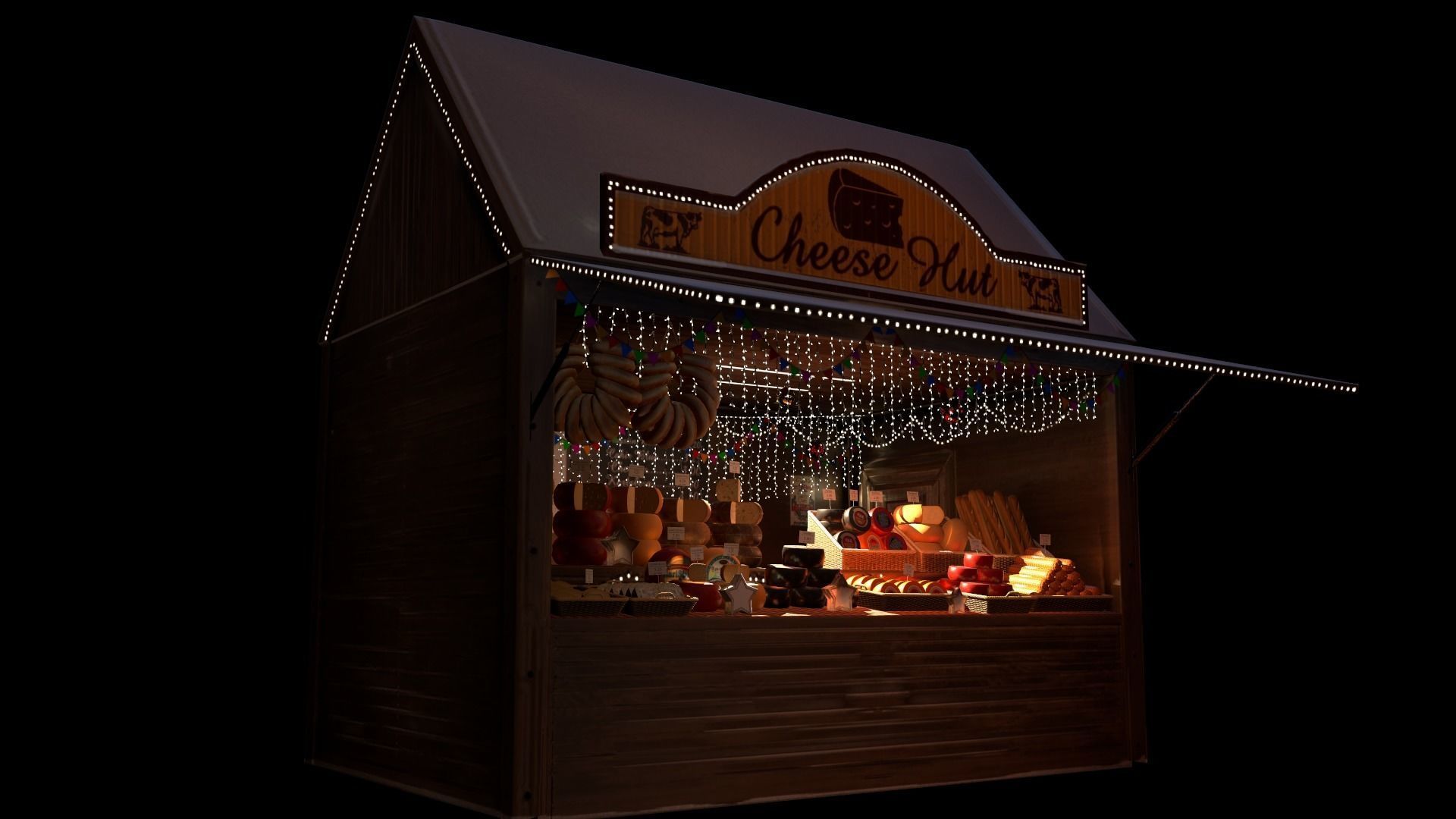 Christmas Mini Market Low-poly 3D model_36