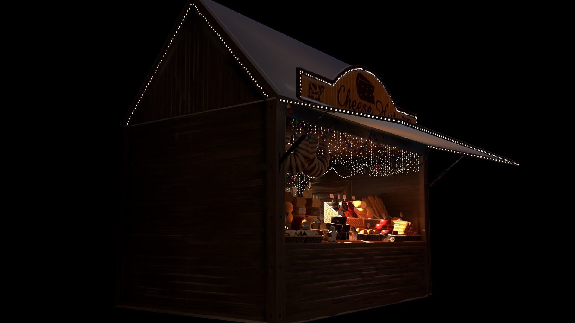 Christmas Mini Market Low-poly 3D model_37
