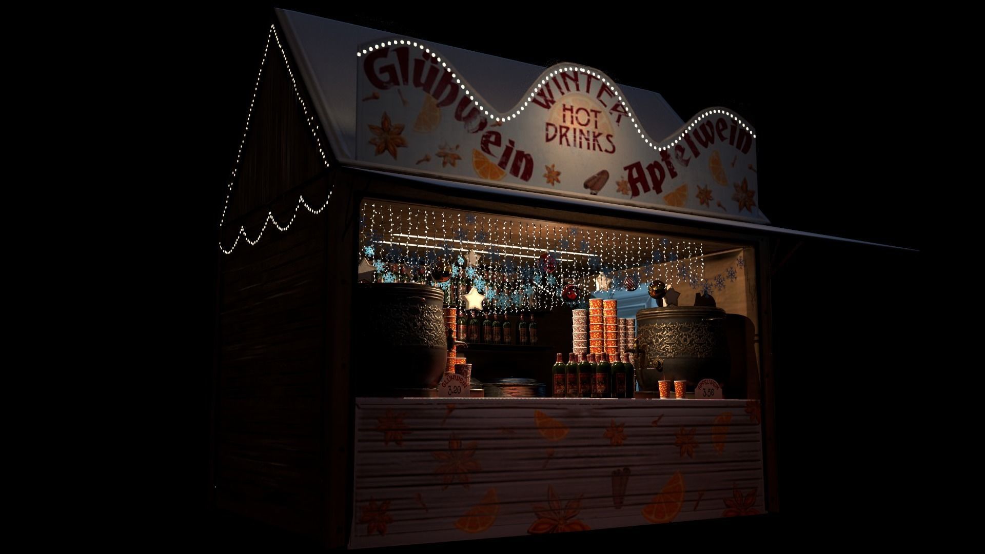 Christmas Mini Market Low-poly 3D model_57
