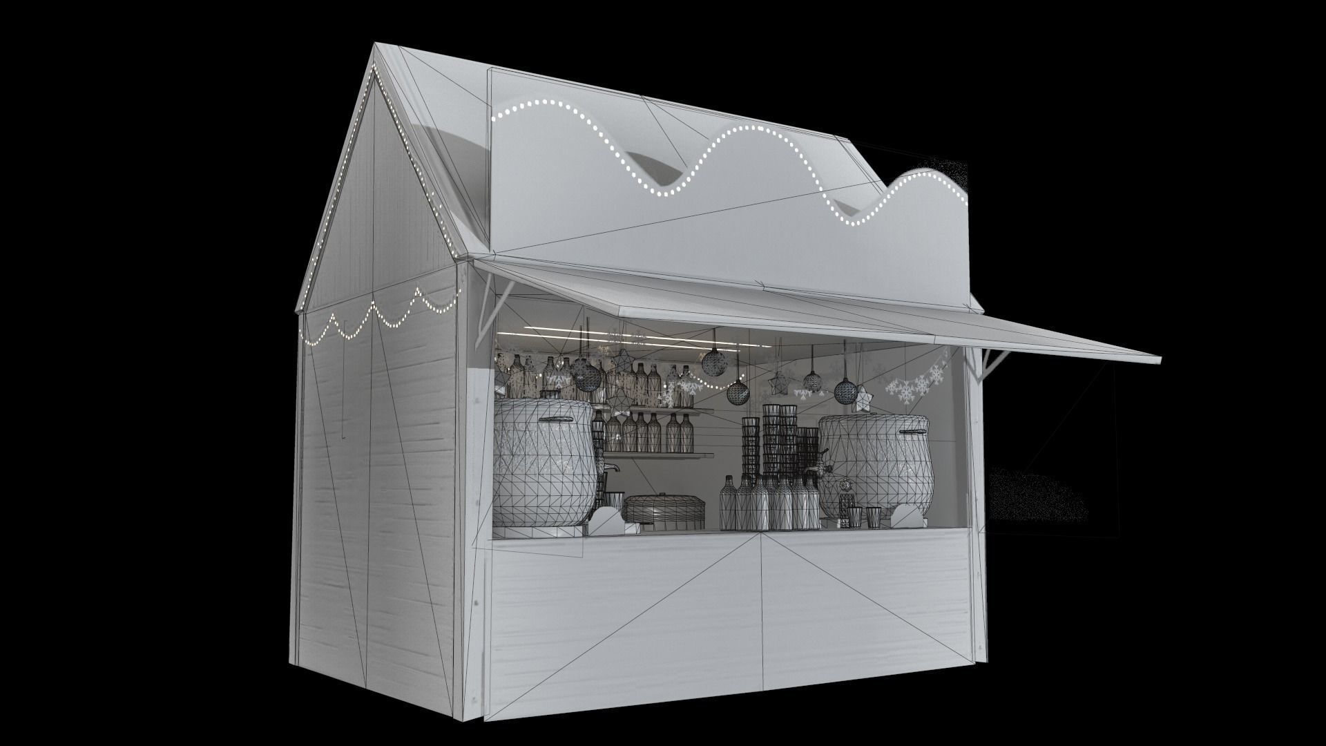 Christmas Mini Market Low-poly 3D model_91