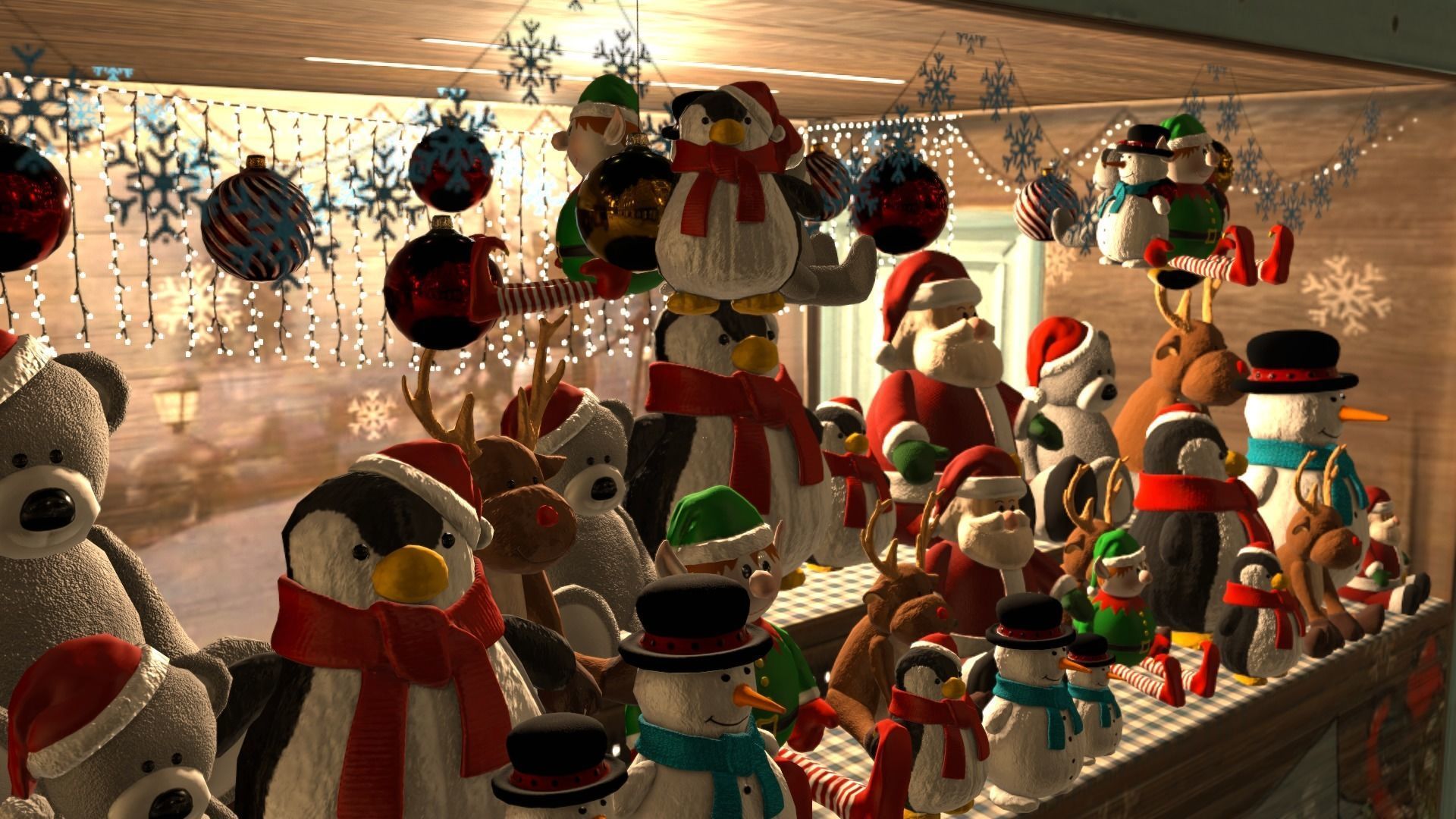 Christmas Mini Market Low-poly 3D model_35