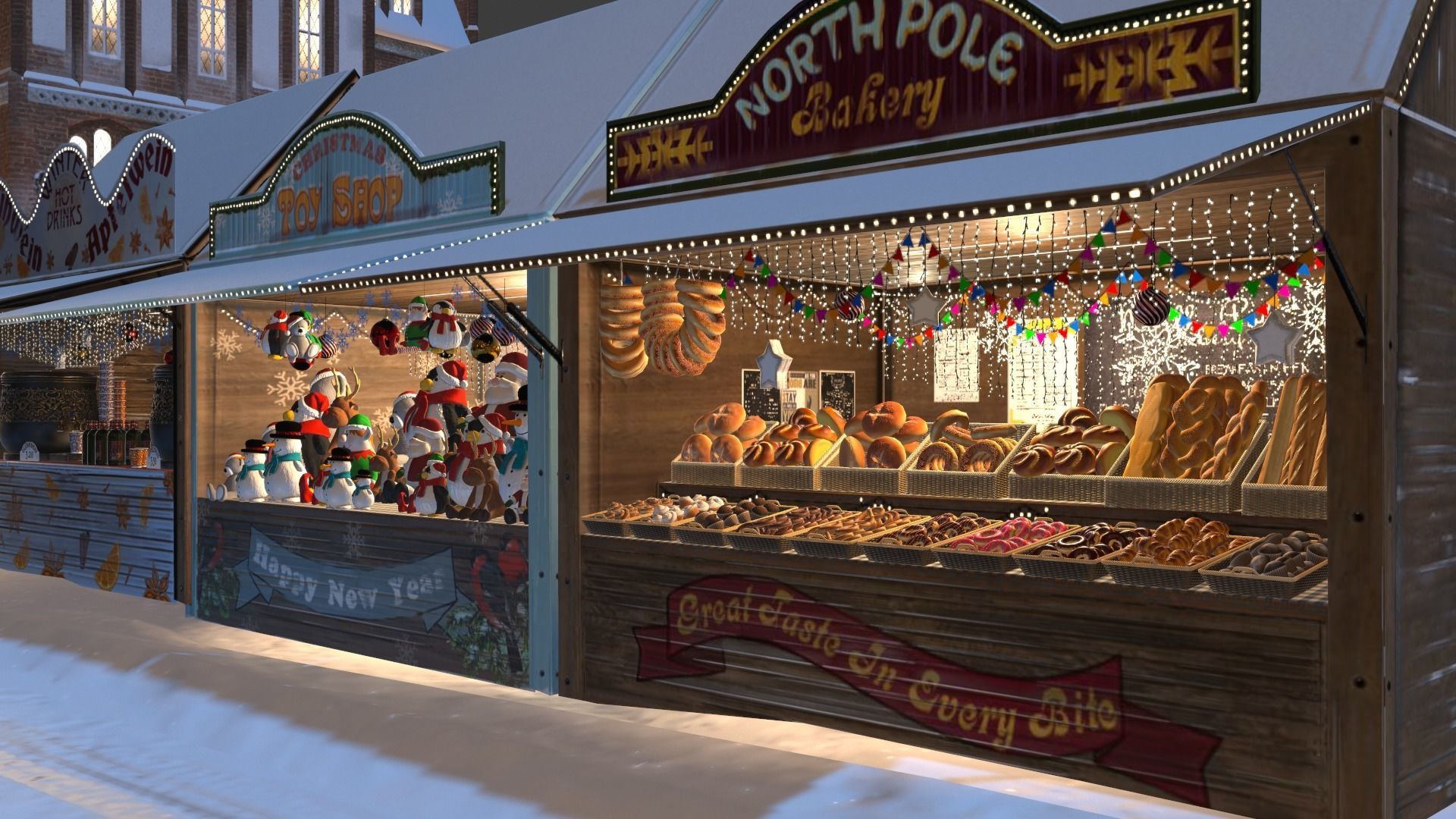 Christmas Mini Market Low-poly 3D model_47