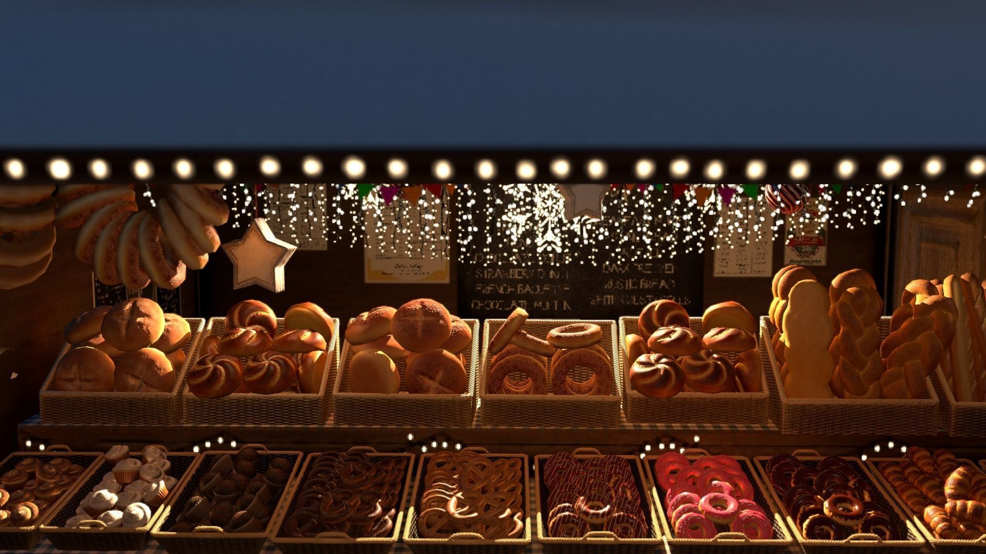 Christmas Mini Market Low-poly 3D model_17