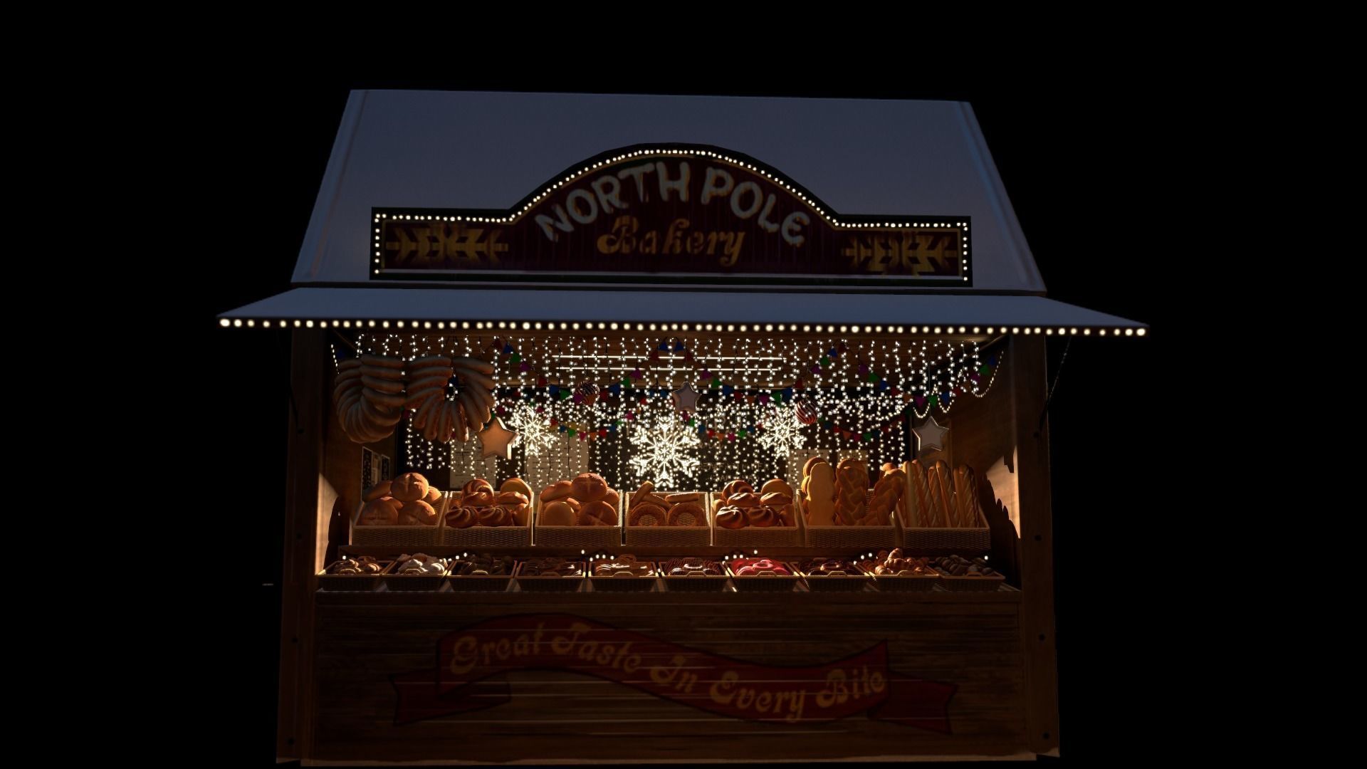 Christmas Mini Market Low-poly 3D model_12